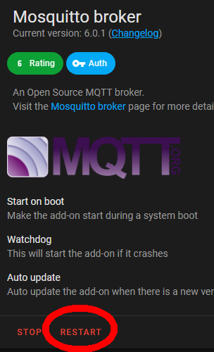 Home Assistant Oberfläche - MQTT Add on