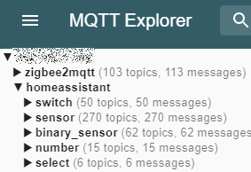 Topic Baum in MQTT Explorer