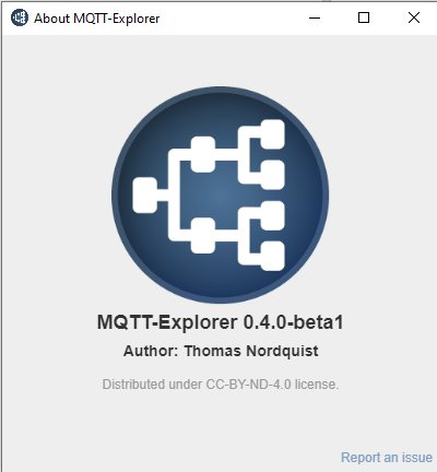 About Fenster von MQTT Explorer